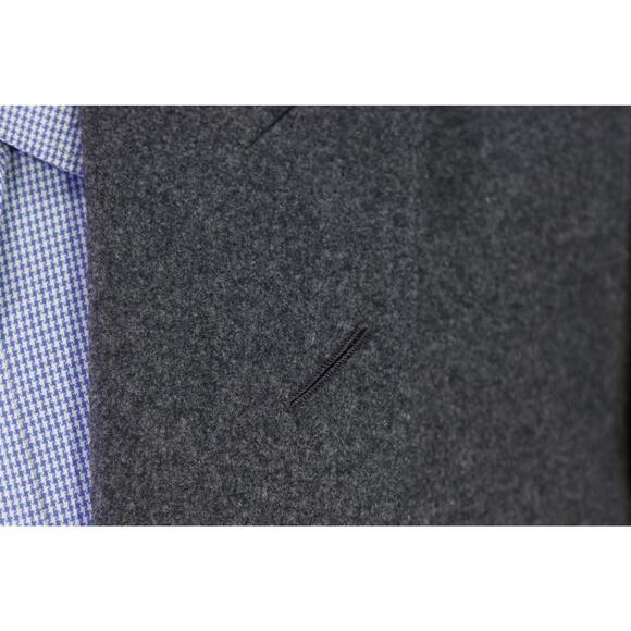 Edgar Pomeroy Bespoke Gray Cashmere Flannel Double Breasted Blazer 44XL - Picture 5 of 10